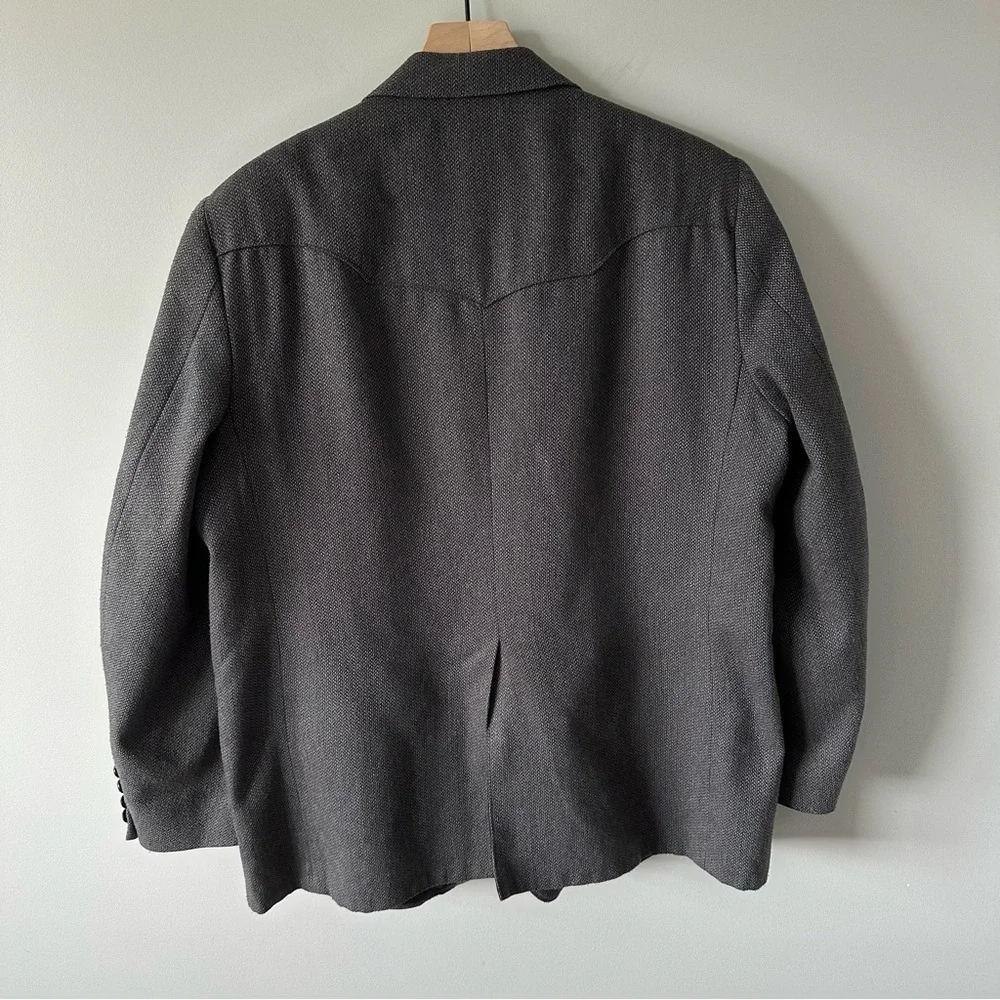 Vintage Grand Entry Western Sport Coat  jacket Men size 48R Grey Pointed Pockets